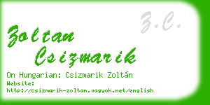 zoltan csizmarik business card
